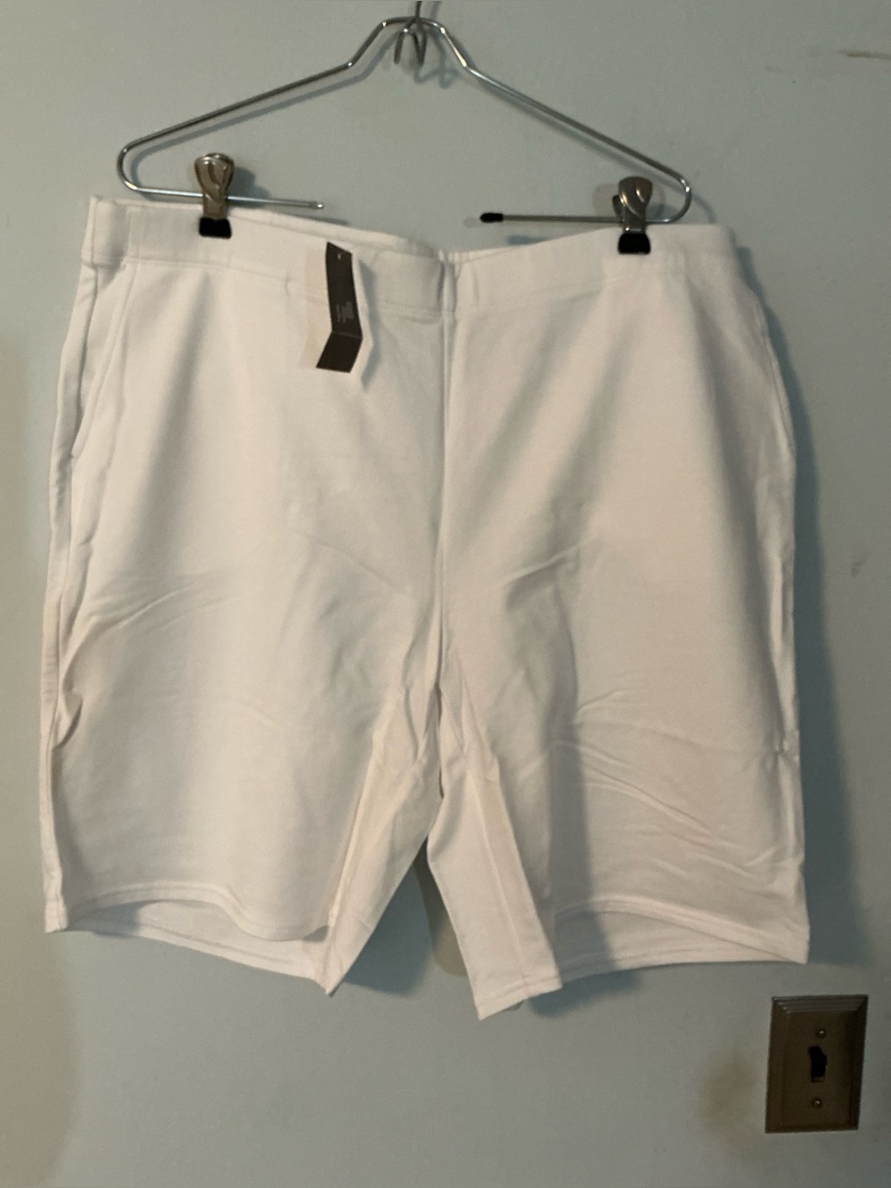 J.Jill Pure Jill Affinity Pull-On Shorts White Pima Cotton Knit L NWT pockets